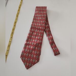 Gucci Red and Black Geometric Silk Tie